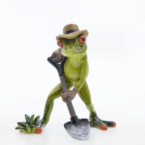 Gardener Frog Figurine – Cute & Funny Garden Decor Gift