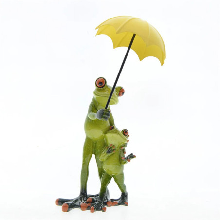 Cute Frog Family in the Rain Figurine | Unique Home Decor Gift