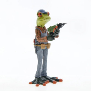 Funny Handyman Frog Figurine | Cute Workshop & Home Decor