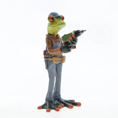 Funny Handyman Frog Figurine | Cute Workshop & Home Decor