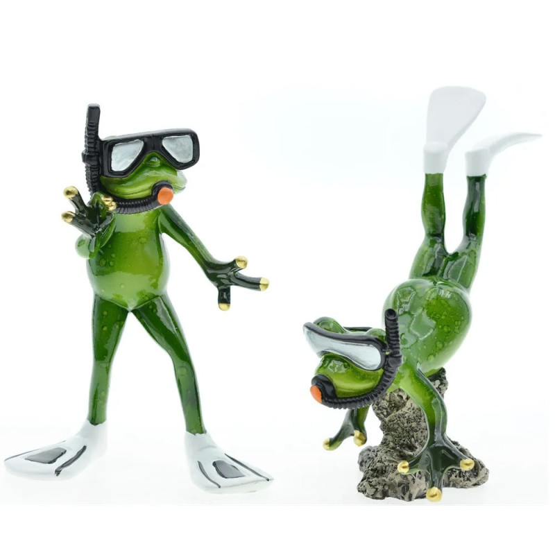 Funny Scuba Diver Frog Figurine | Cute Aquatic Home Decor Gift