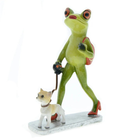Elegant Frog Figurine with Dog | Cute & Funny Home Decor