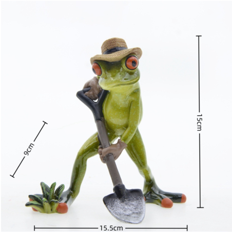 Gardener Frog Figurine – Cute & Funny Garden Decor Gift