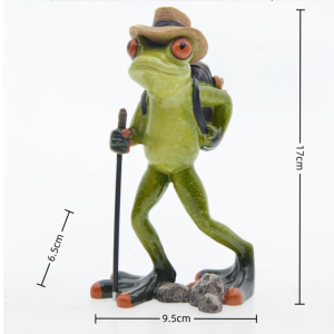 Cute Hiker Frog Figurine | Funny Garden & Home Decor Gift