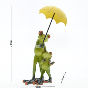 Cute Frog Family in the Rain Figurine | Unique Home Decor Gift