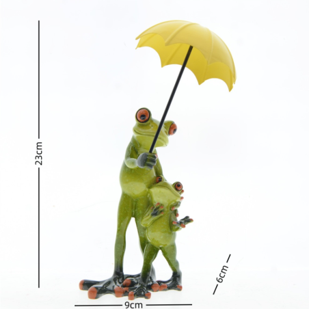 Cute Frog Family in the Rain Figurine | Unique Home Decor Gift
