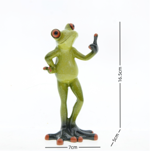 Funny Middle Finger Frog Statue | Unique Rude Home Decor Gift