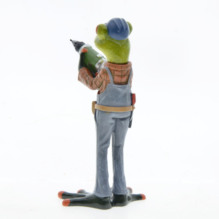 Funny Handyman Frog Figurine | Cute Workshop & Home Decor