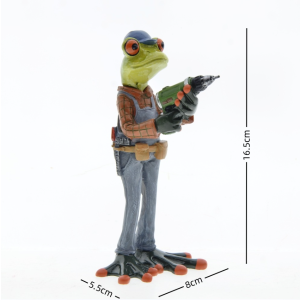 Funny Handyman Frog Figurine | Cute Workshop & Home Decor