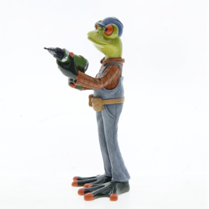 Funny Handyman Frog Figurine | Cute Workshop & Home Decor
