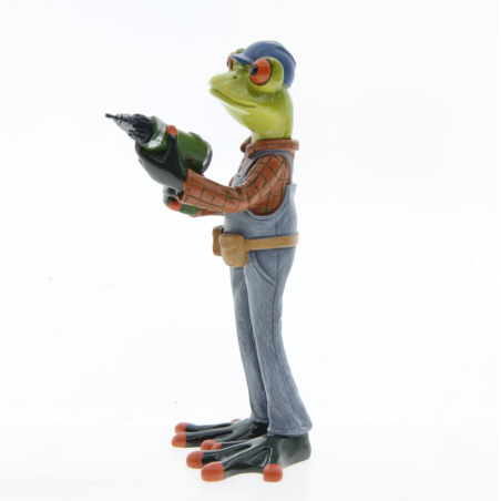 Funny Handyman Frog Figurine | Cute Workshop & Home Decor