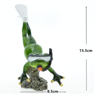 Funny Scuba Diver Frog Figurine | Cute Aquatic Home Decor Gift