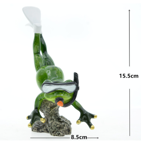 Funny Scuba Diver Frog Figurine | Cute Aquatic Home Decor Gift