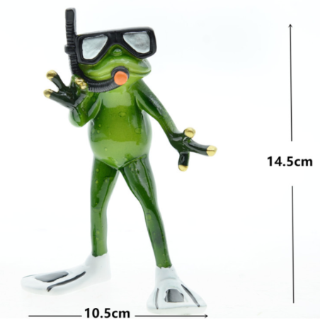 Funny Scuba Diver Frog Figurine | Cute Aquatic Home Decor Gift