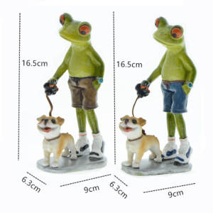 Cute Frog and Dog Figurine | Funny Animal Decor Gift Idea