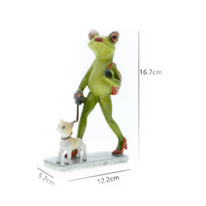 Elegant Frog Figurine with Dog | Cute & Funny Home Decor