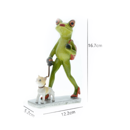 Elegant Frog Figurine with Dog | Cute & Funny Home Decor