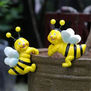 Funny Bee Pot Huggers - Set of 2 | Cute Garden Decor Gift