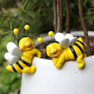 Funny Bee Pot Huggers - Set of 2 | Cute Garden Decor Gift