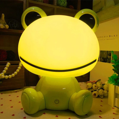 Cute Frog LED Night Light – Pink or Green – Rechargeable Kids Lamp