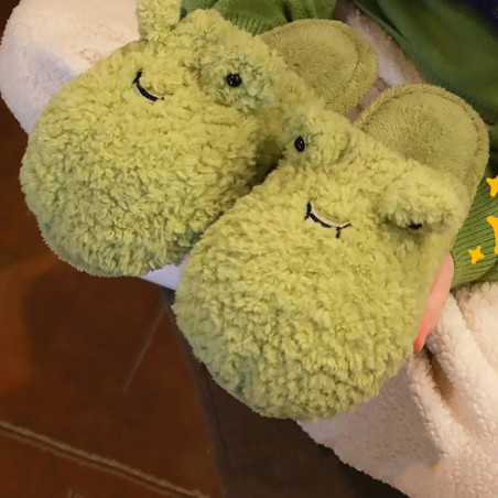 Cute Frog Slippers – Cozy & Funny Plush Animal Slippers