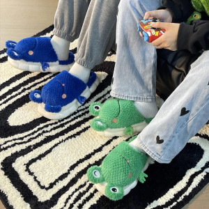 Cute Frog Slippers | Funny Plush House Shoes | Unique Gift Idea