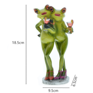 Funny Frog Best Friends Figurine | Cute Cocktail Decor Gift