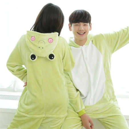 Cozy Frog Pajama Onesie | Unisex Kigurumi Gift for Adults