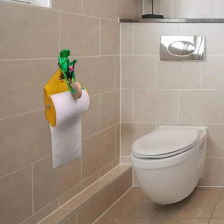 Funny Frog on Bike Toilet Paper Holder | Cute Bathroom Decor