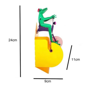 Funny Frog on Bike Toilet Paper Holder | Cute Bathroom Decor