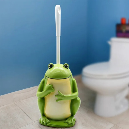 Zen Frog Toilet Brush Holder – Funny & Cute Bathroom Decor