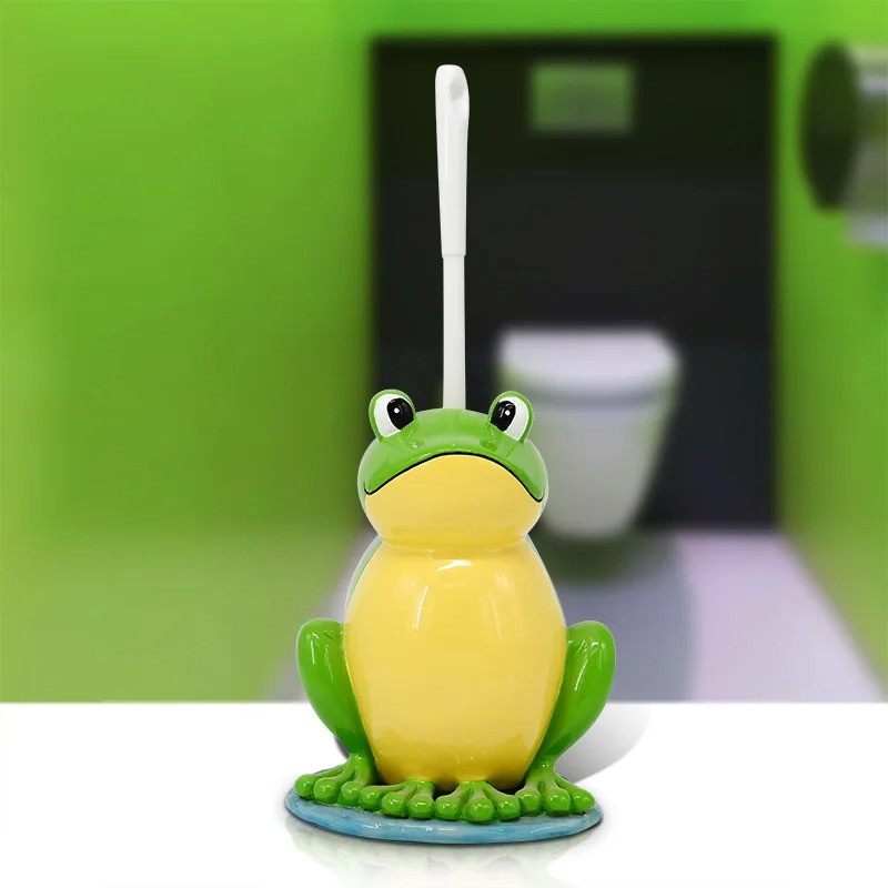 Cute Smiling Frog Toilet Brush Holder | Funny Bathroom Decor Gift
