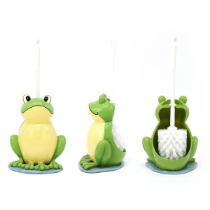 Cute Smiling Frog Toilet Brush Holder | Funny Bathroom Decor Gift