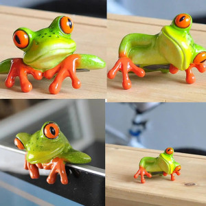 Playful 3D Resin Frog Figurine | Cute Tropical Home Decor