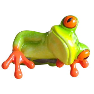 Playful 3D Resin Frog Figurine | Cute Tropical Home Decor
