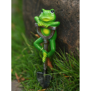 Funny Frog on Shovel Statue | Cute Garden & Yard Decor Gift