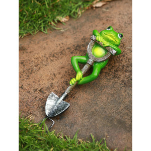 Funny Frog on Shovel Statue | Cute Garden & Yard Decor Gift