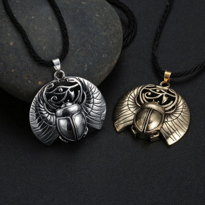 Mystical Scarab Necklace – Protective Eye of Horus Pendant