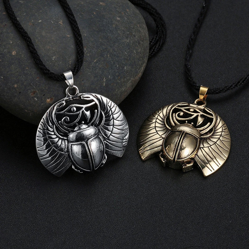Mystical Scarab Necklace – Protective Eye of Horus Pendant