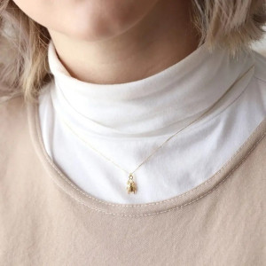 Gold Scarab Beetle Necklace | Minimalist Spiritual Jewelry
