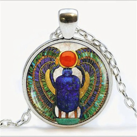 Egyptian Scarab Beetle Necklace | Sacred Sun Khepri Pendant