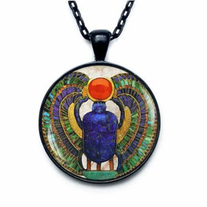 Egyptian Scarab Beetle Necklace | Sacred Sun Khepri Pendant