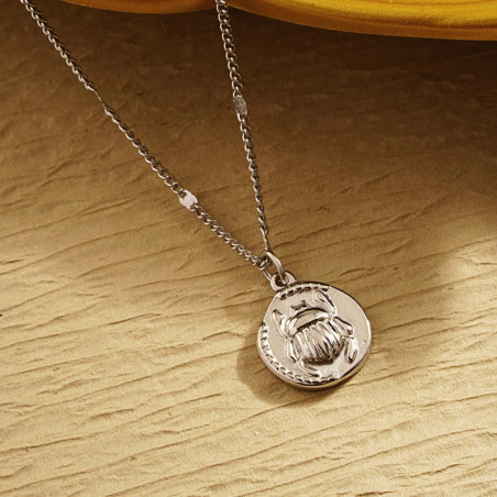 Unique Sun Scarab Necklace | Gold & Silver Stainless Steel