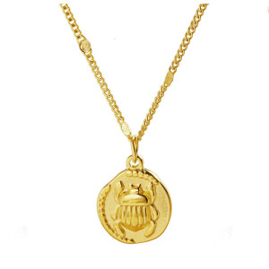 Unique Sun Scarab Necklace | Gold & Silver Stainless Steel