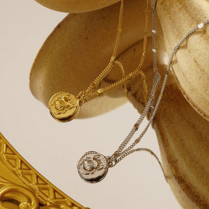 Unique Sun Scarab Necklace | Gold & Silver Stainless Steel