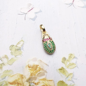 Egyptian Scarab Beetle Pendant | 925 Silver & Gemstones
