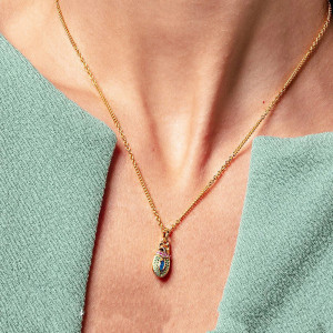 Egyptian Scarab Beetle Pendant | 925 Silver & Gemstones