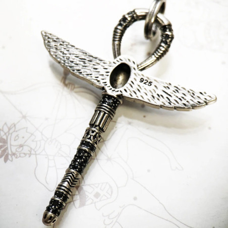 Scarab Ankh Pendant in 925 Silver | Unique Egyptian Jewelry