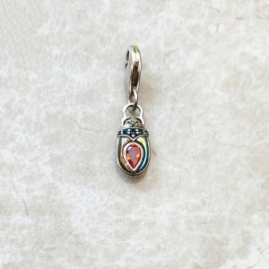 Vintage Scarab Beetle Pendant – 925 Silver & Red Stone | 2 Styles