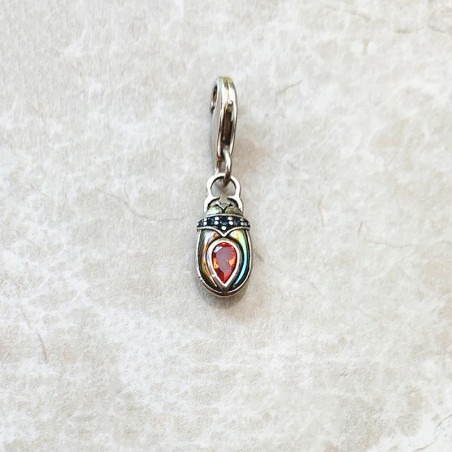 Vintage Scarab Beetle Pendant – 925 Silver & Red Stone | 2 Styles